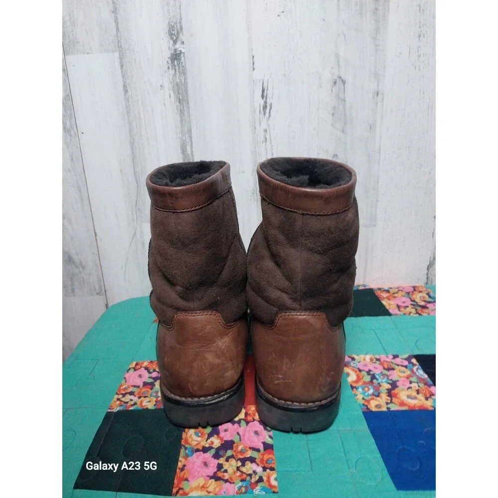 UGG Australia 5143 Mens Brown Leather Shearling Lined Winter Boots Size 12
